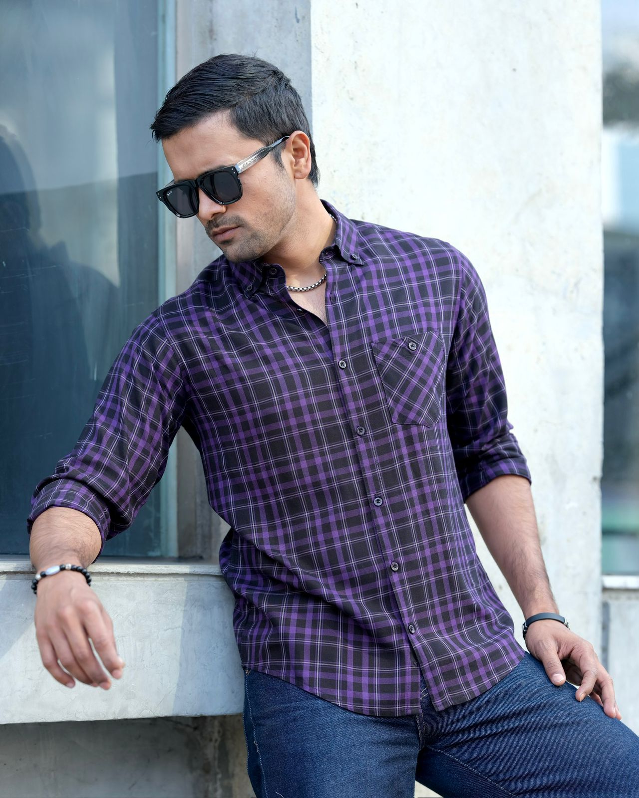 Dusk purple check shirts 265