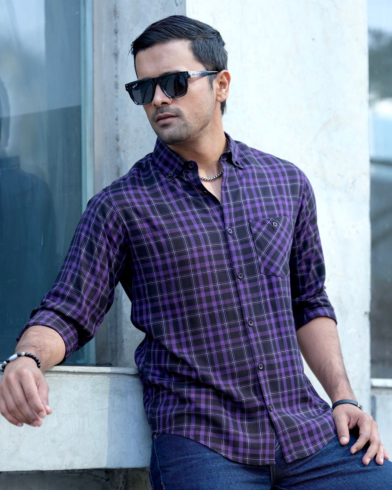 Dusk purple check shirts 265