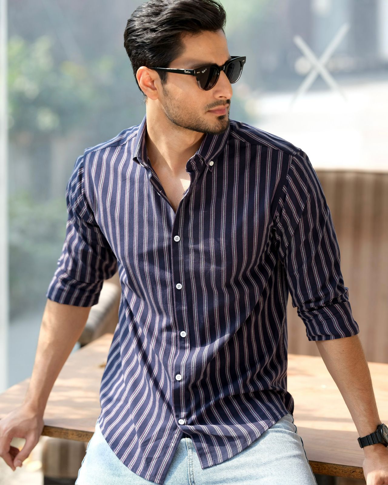 Linear Striped Mens Shirt 258