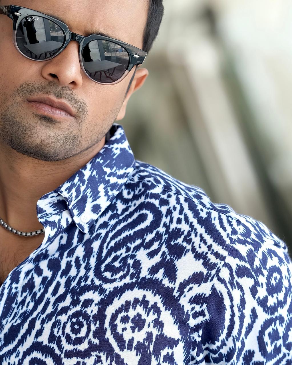 Men’s Sapphire Mosaic Patterned Shirt 252