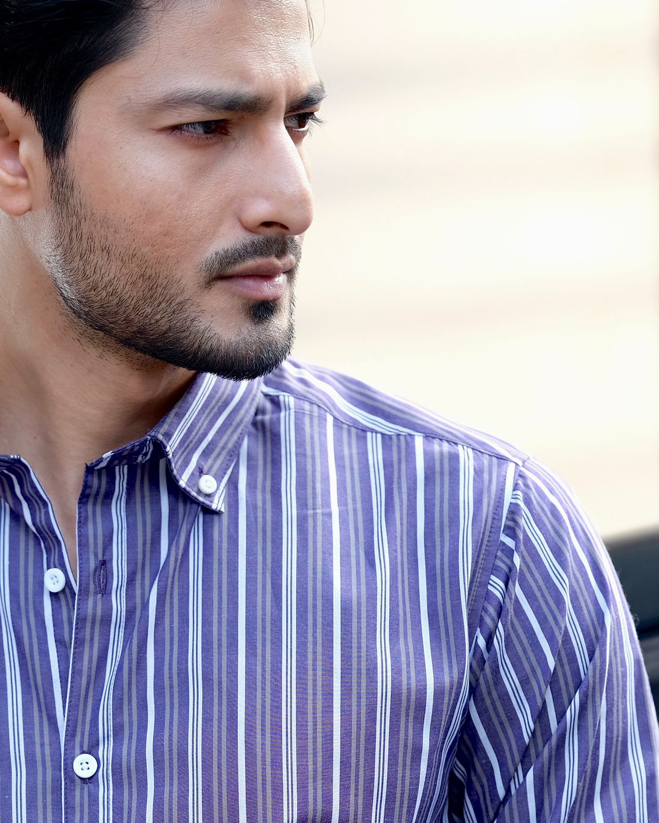 Mens ultraviolet striped shirt 264