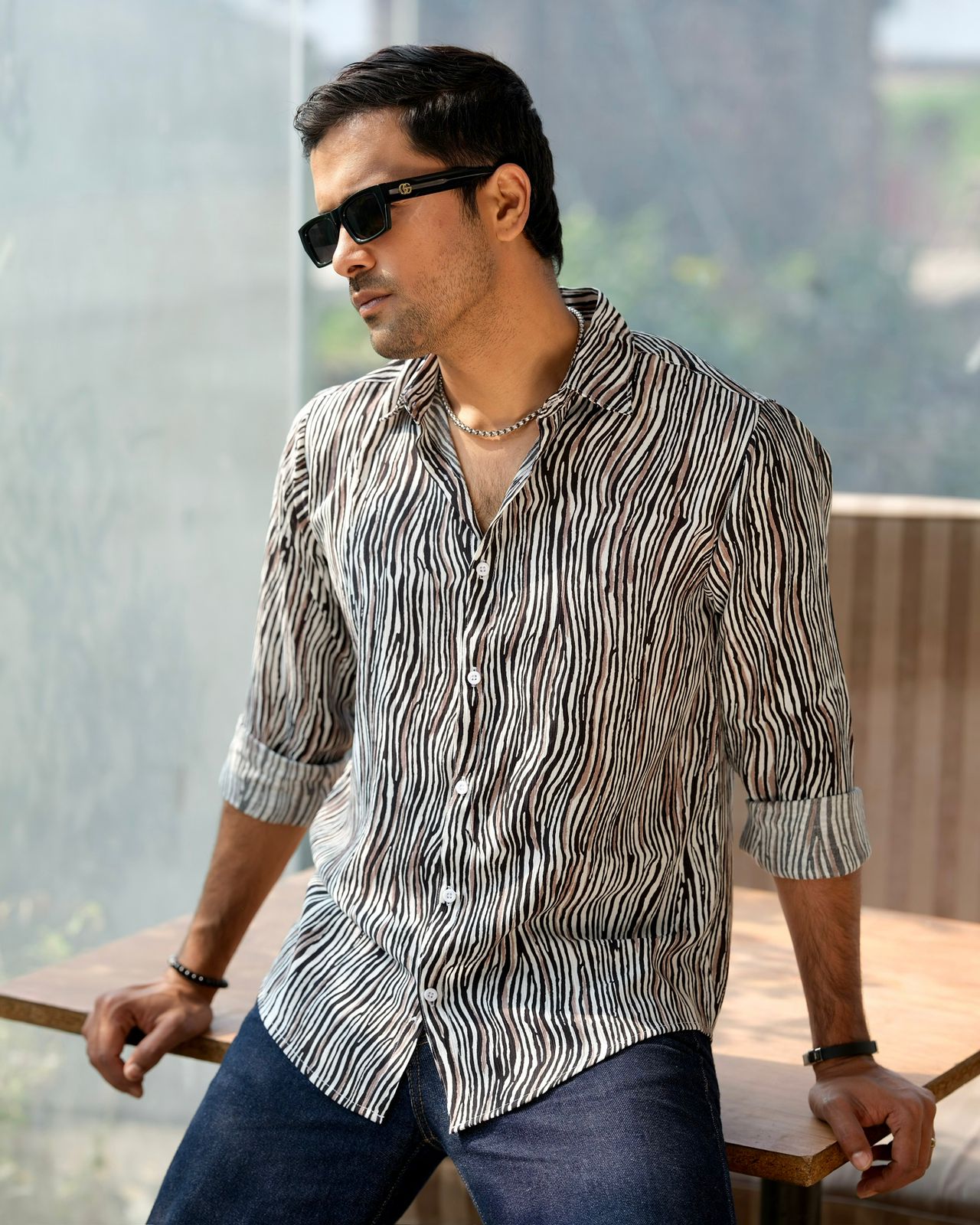 Premium Abstract Zebra-Flow Shirt 263