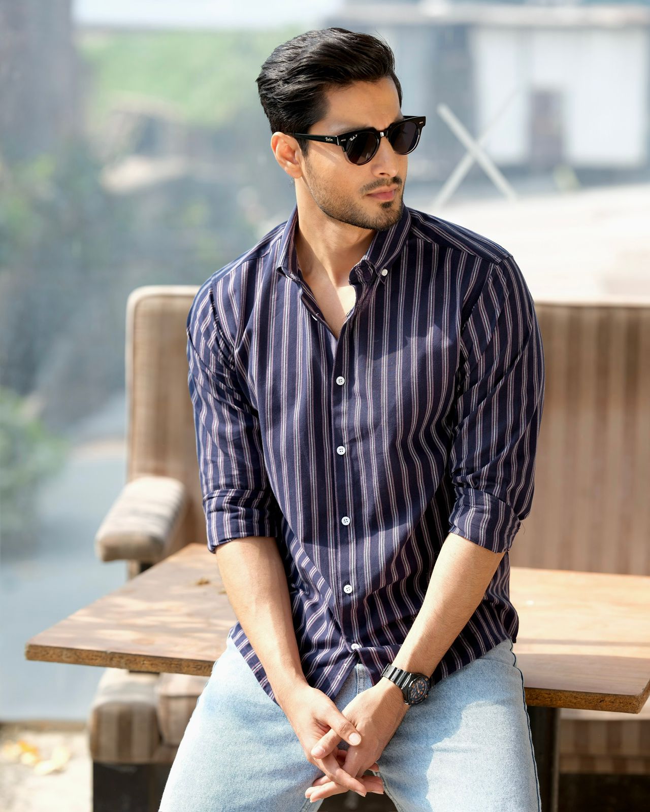 Linear Striped Mens Shirt 258