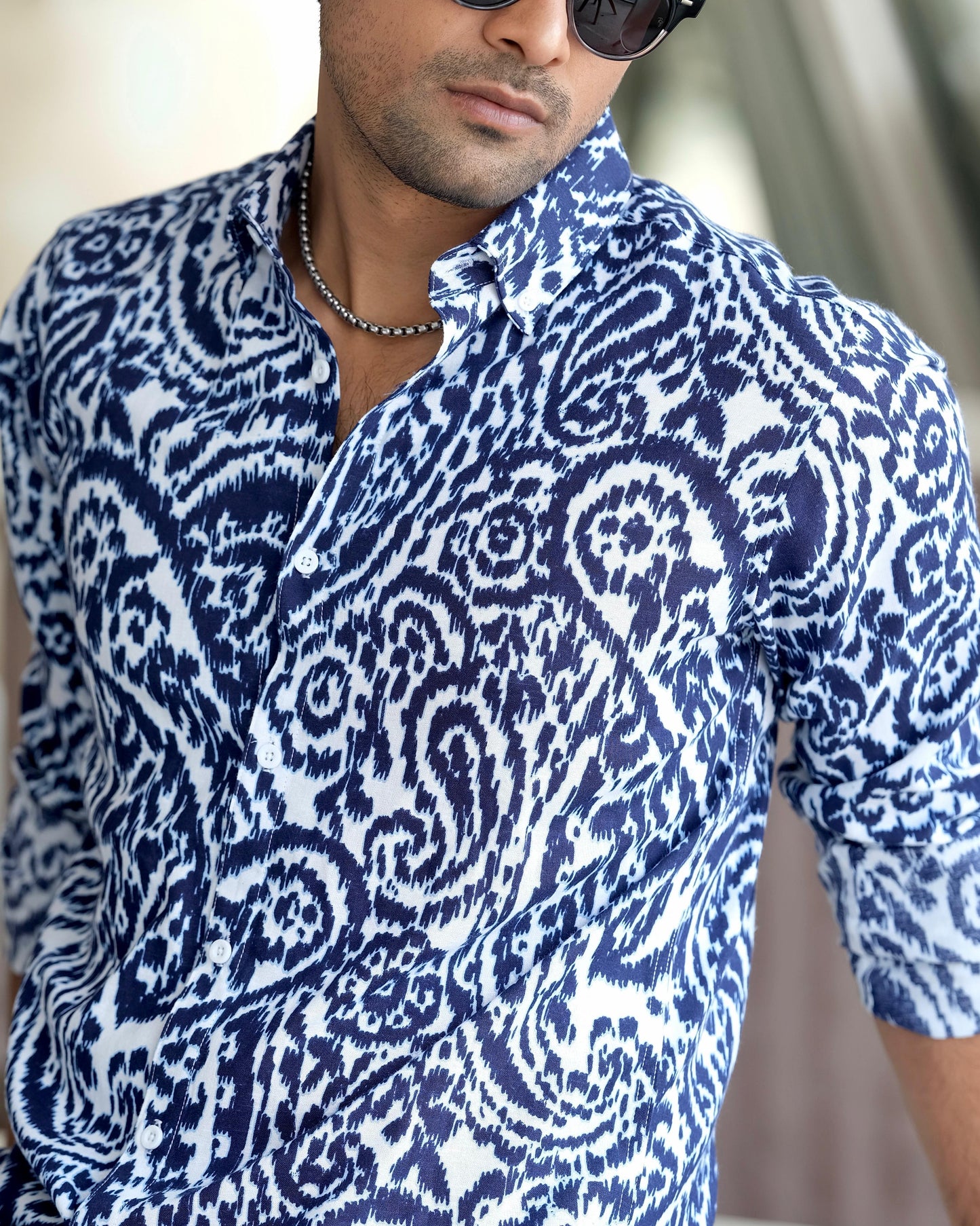 Men’s Sapphire Mosaic Patterned Shirt 252