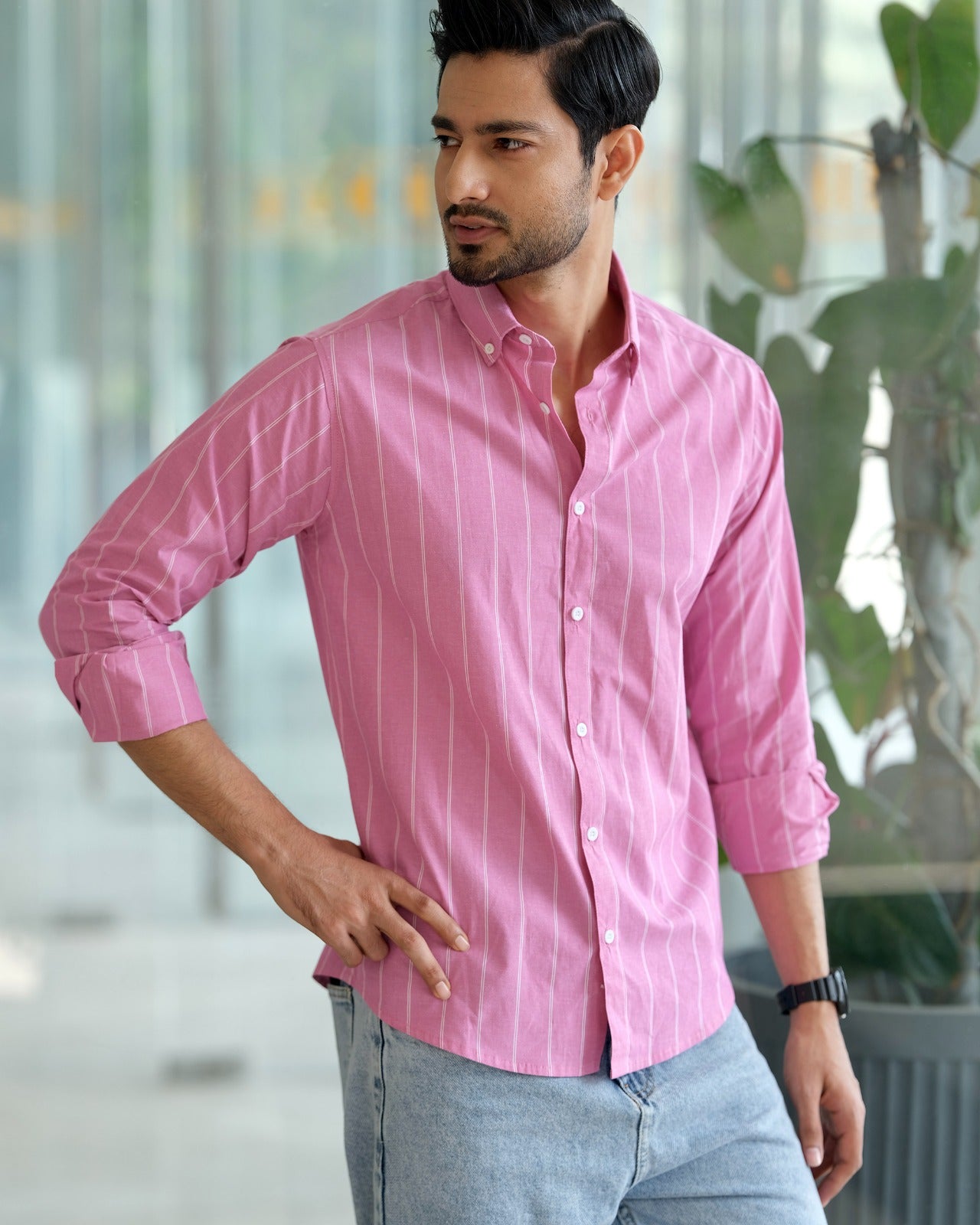 Men’s Rosewood Pinstripe Shirt 255