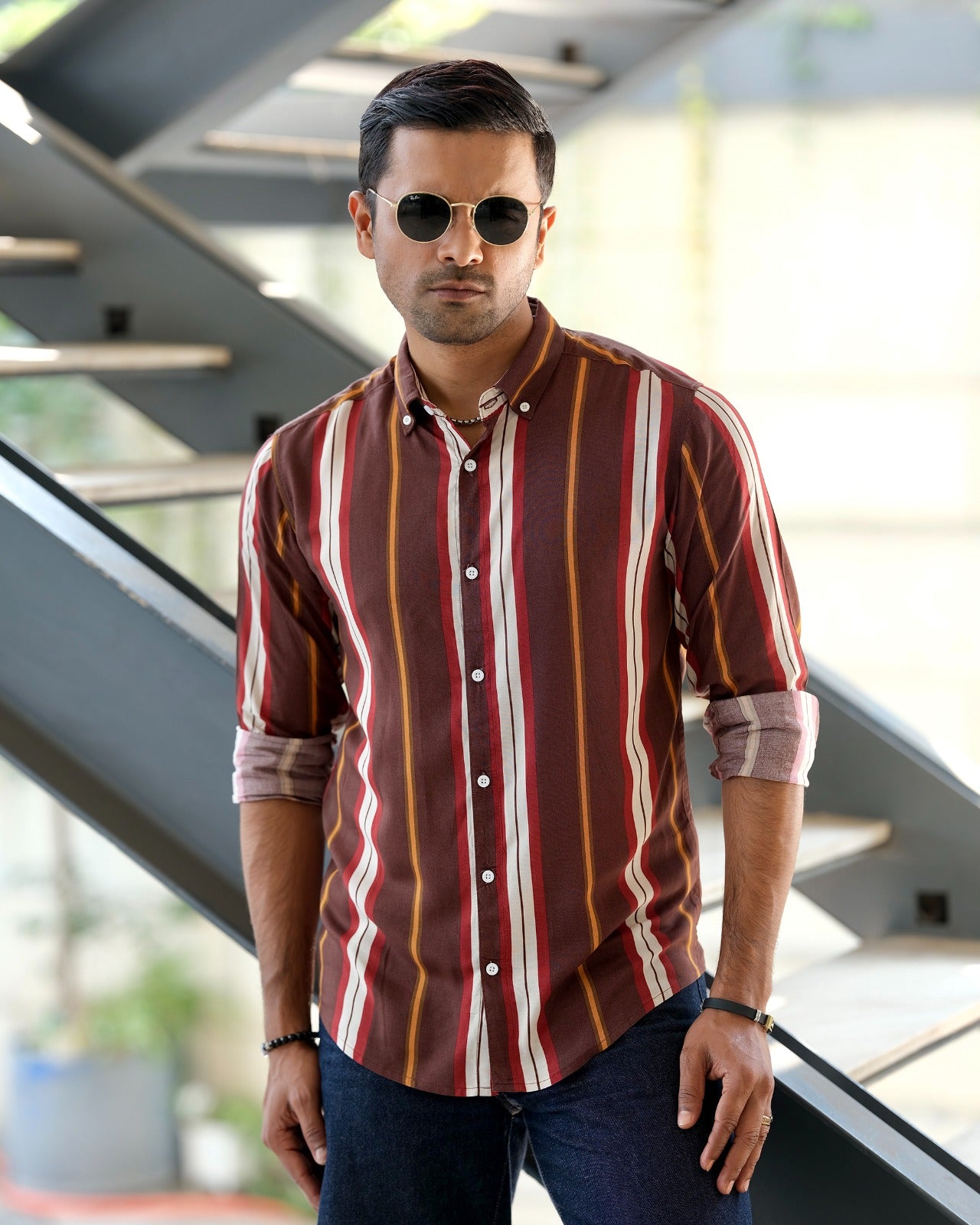 Men's Sedona Vertical Striped Shirt 256