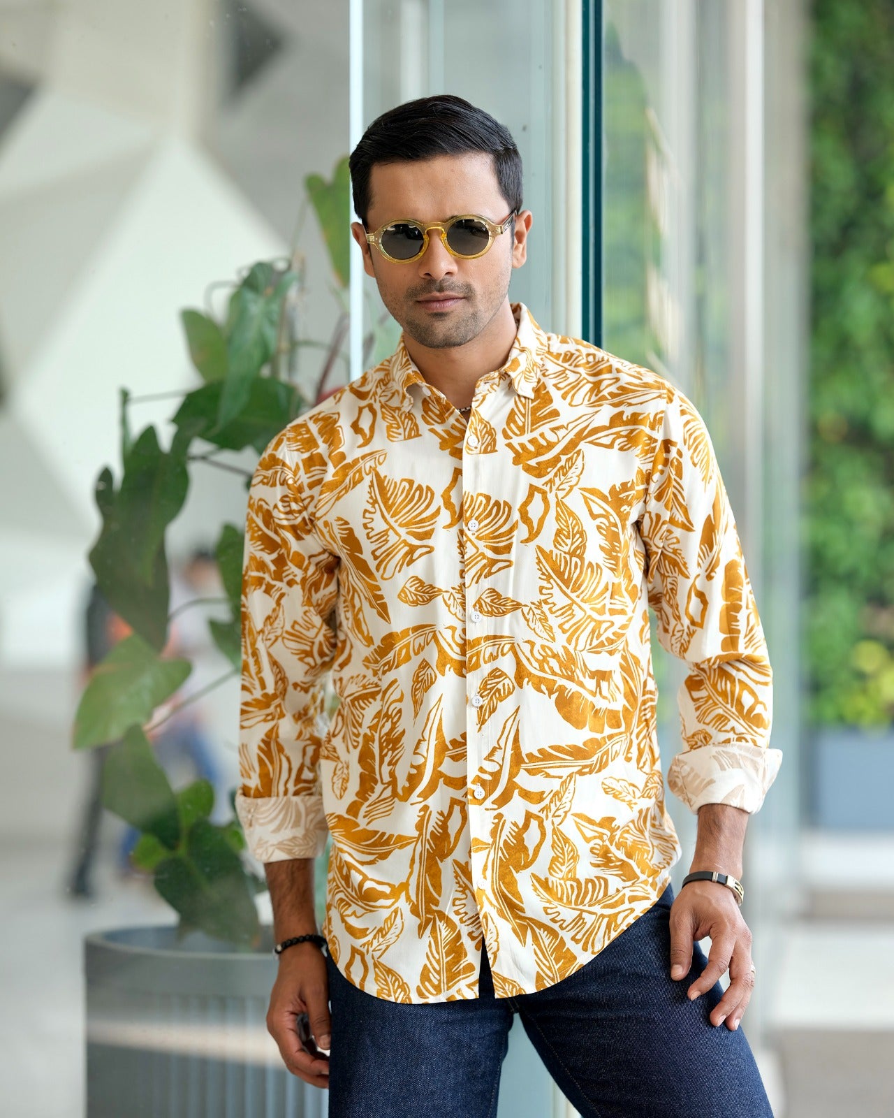 Men’s Island Breeze Mustard Leaf Shirt 251