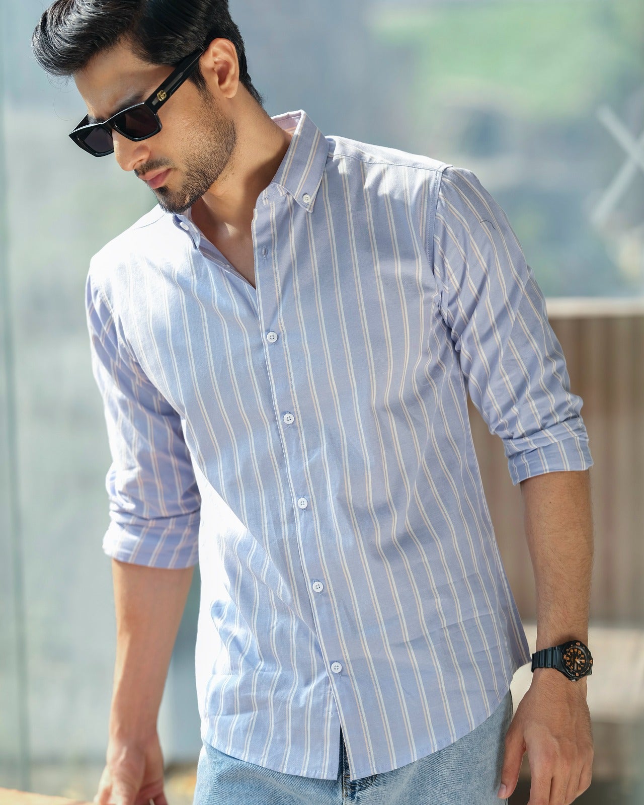 Light Blue Striped Shirt 244