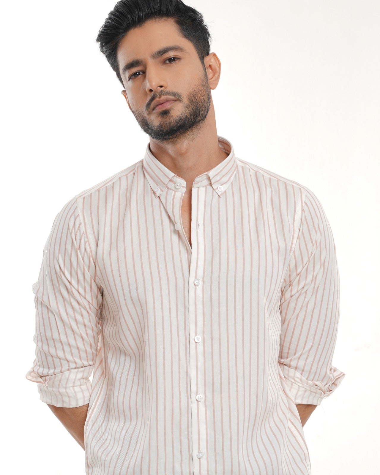 Mens off white stripe full shirts 209