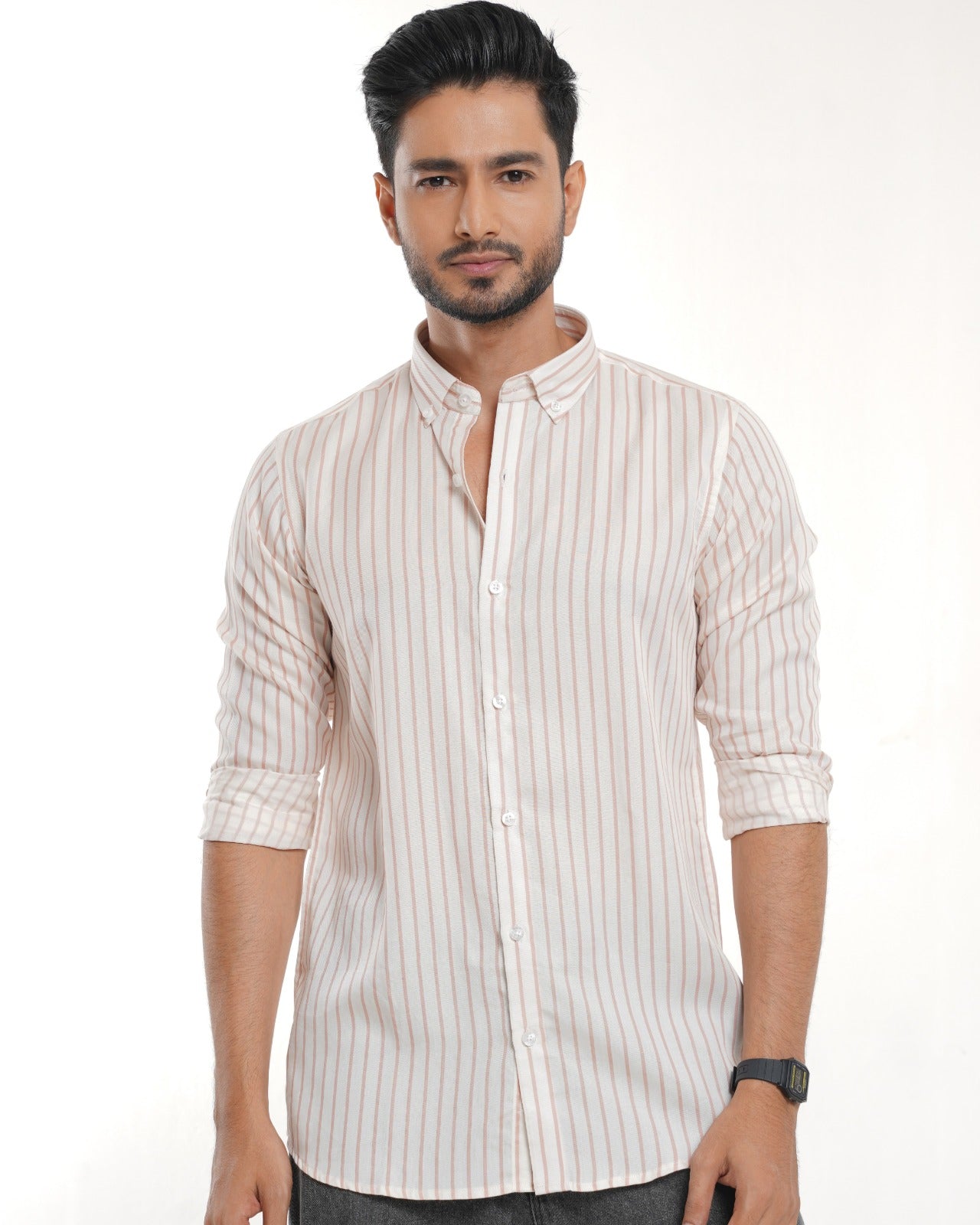 Mens off white stripe full shirts 209