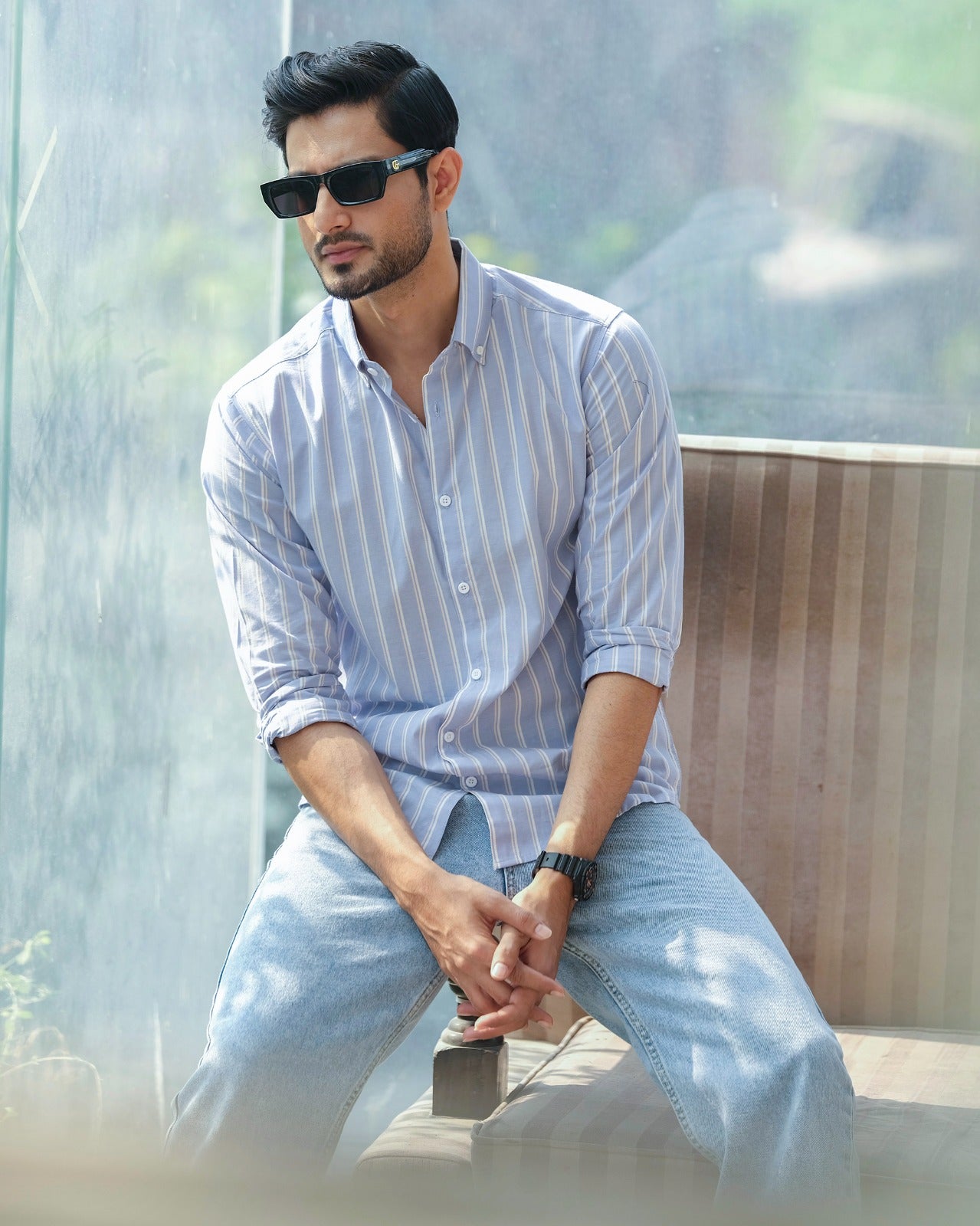 Light Blue Striped Shirt 244