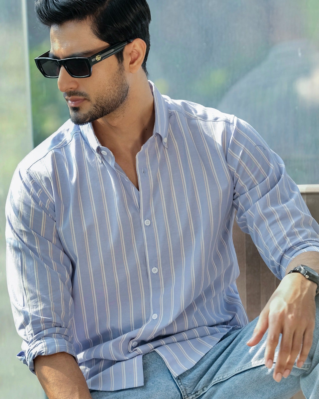 Light Blue Striped Shirt 244