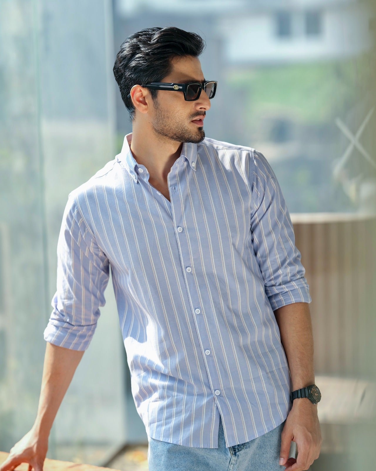 Light Blue Striped Shirt 244