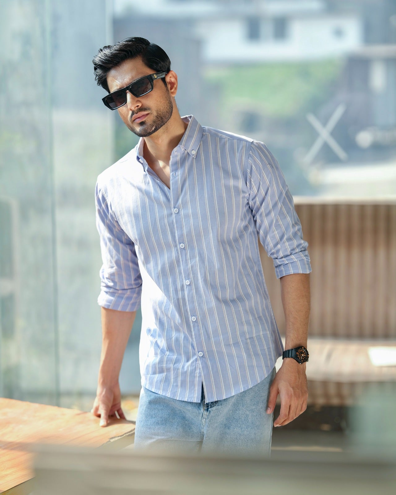 Light Blue Striped Shirt 244