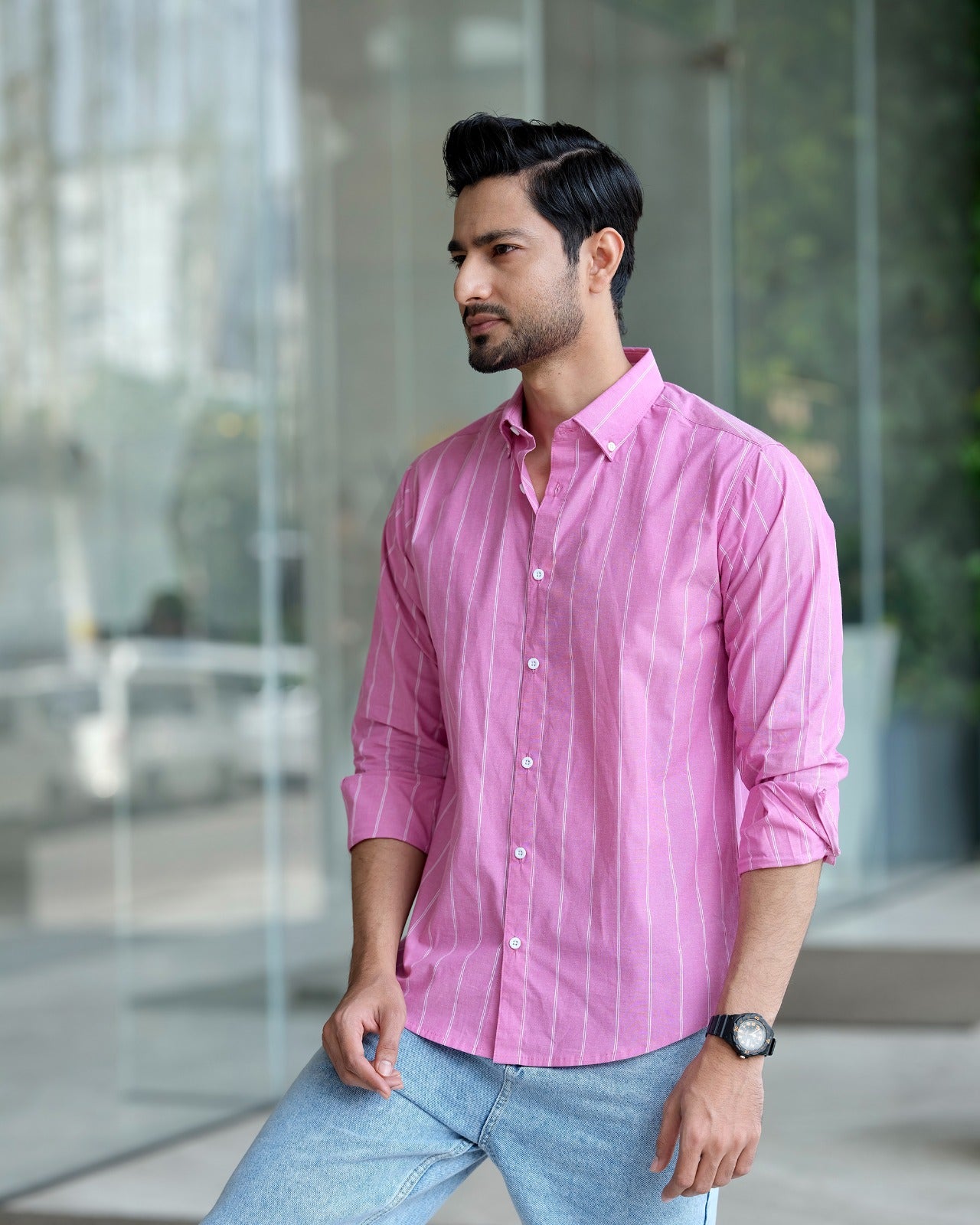 Men’s Rosewood Pinstripe Shirt 255