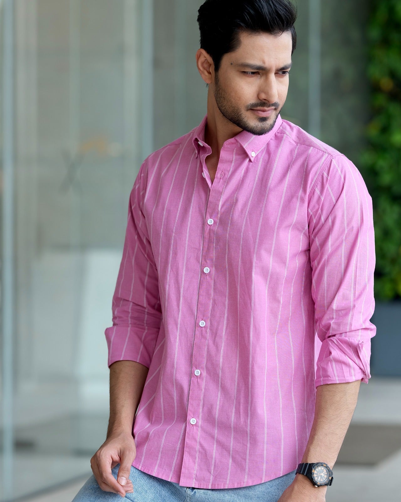 Men’s Rosewood Pinstripe Shirt 255