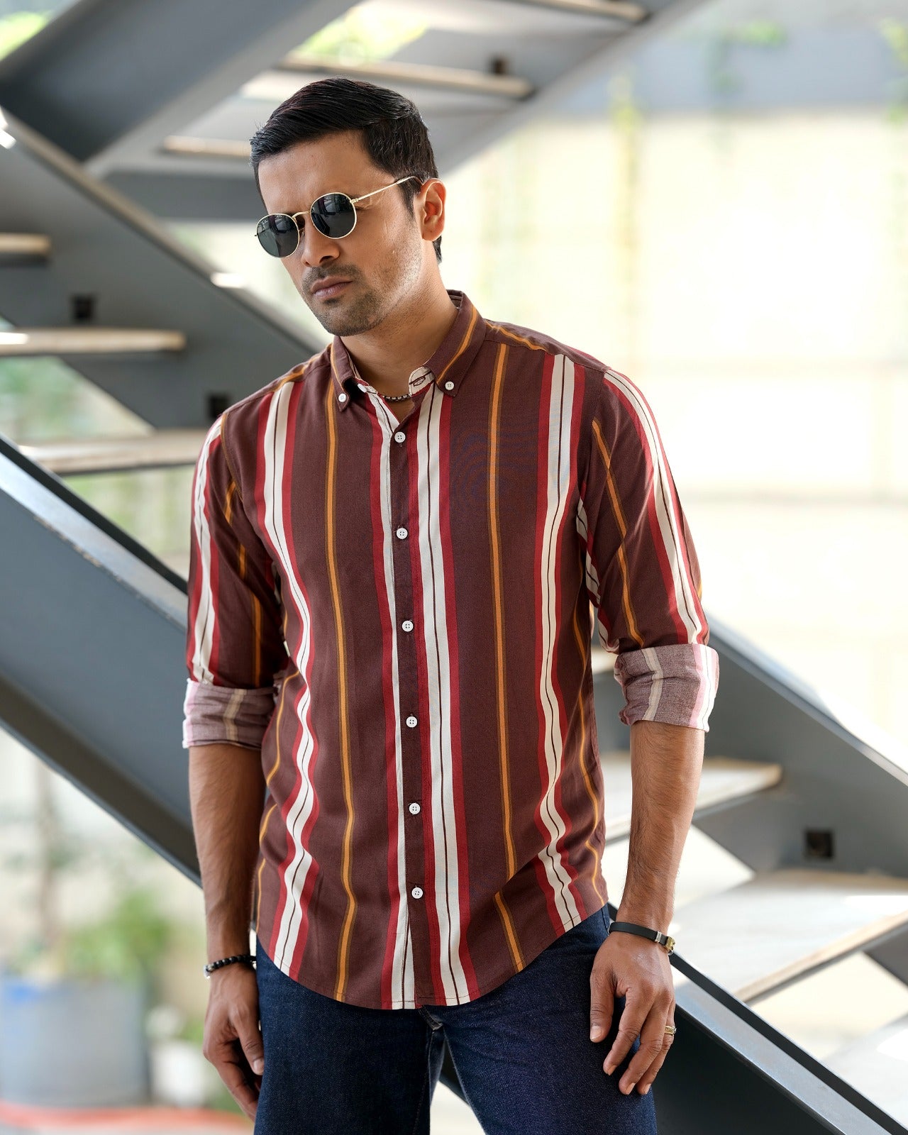 Men's Sedona Vertical Striped Shirt 256