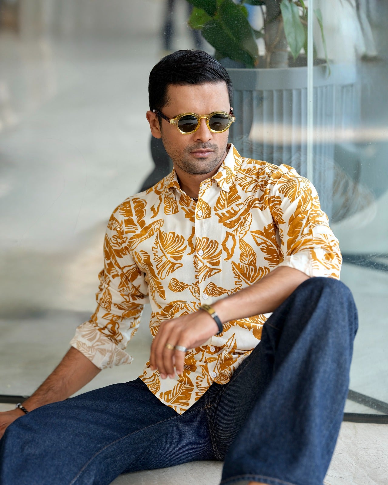 Men’s Island Breeze Mustard Leaf Shirt 251