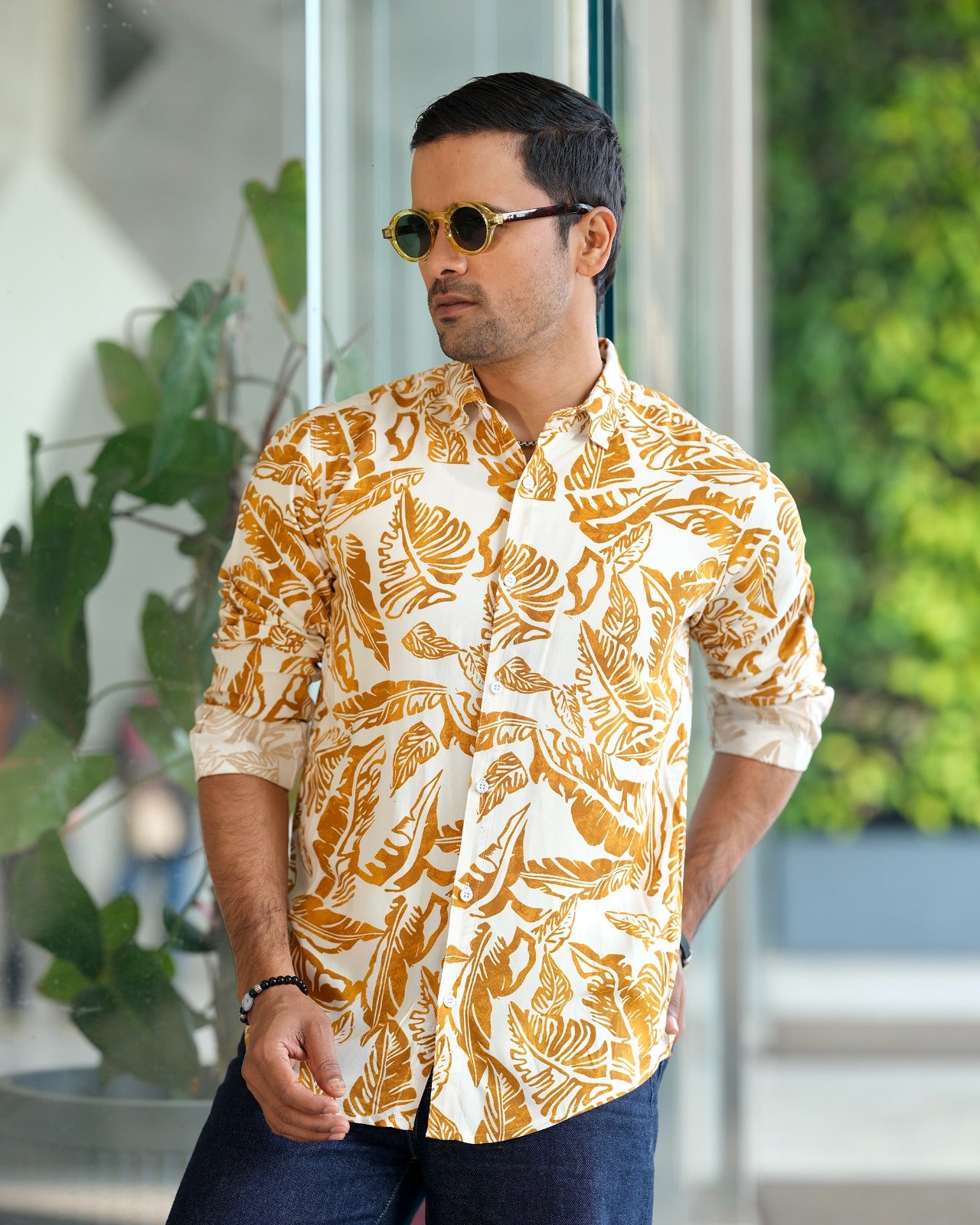 Men’s Island Breeze Mustard Leaf Shirt 251