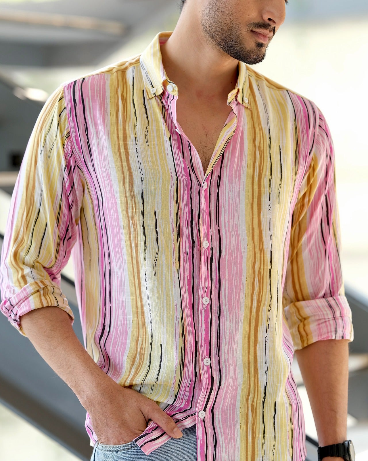 Mens Striped Casual Shirt 242