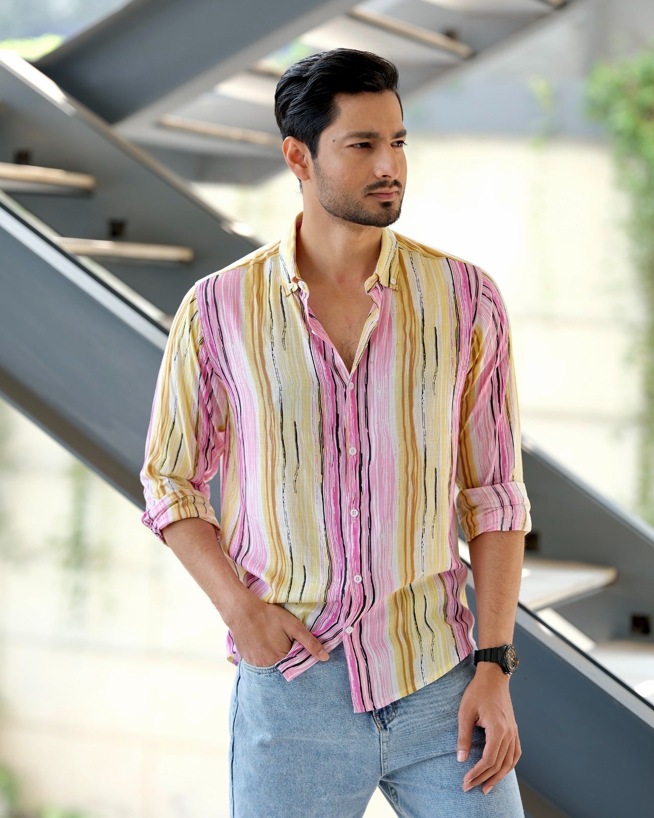 Mens Striped Casual Shirt 242