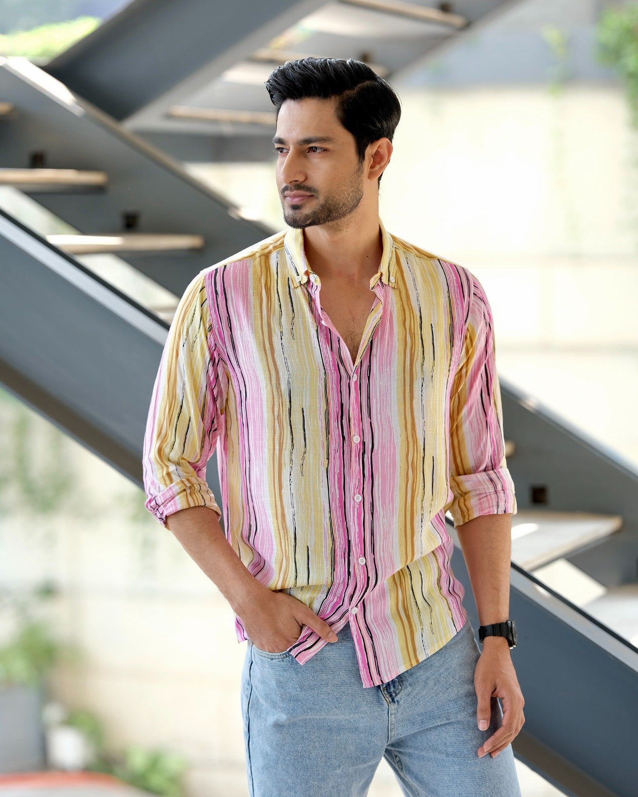 Mens Striped Casual Shirt 242