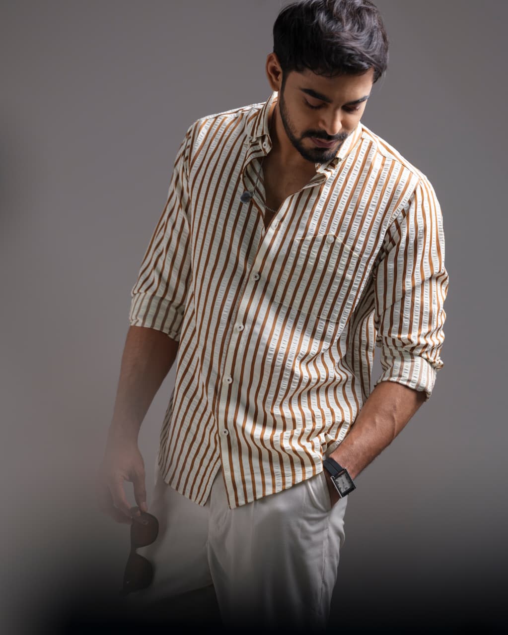 Mens casual stripe shirts 277