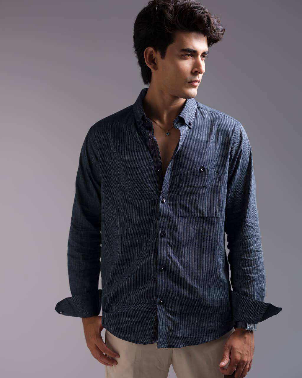 Mens pinstripe casual 266