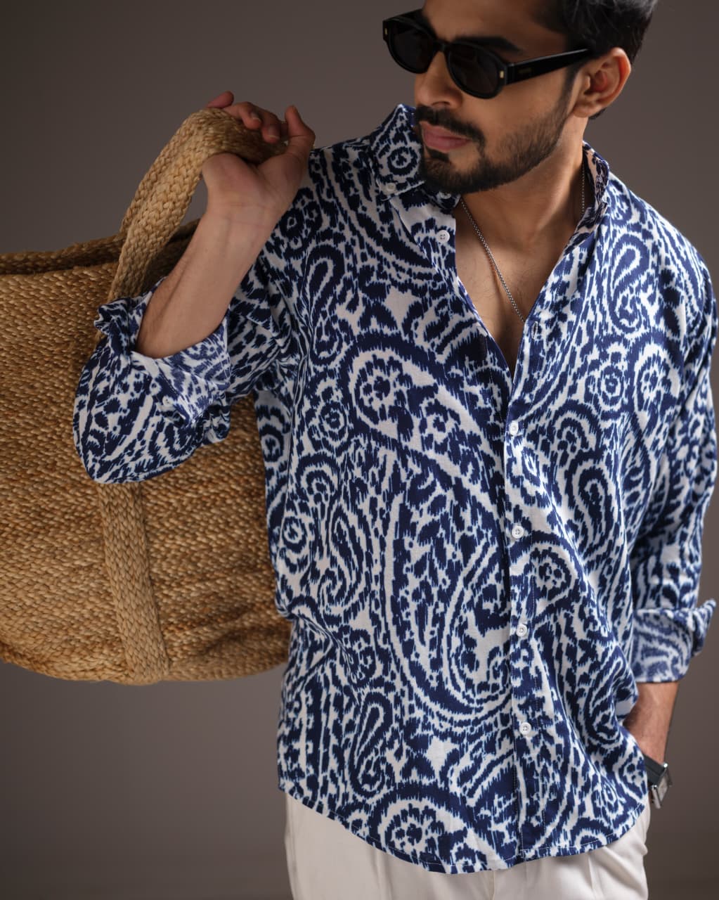Men’s Sapphire Mosaic Patterned Shirt 252
