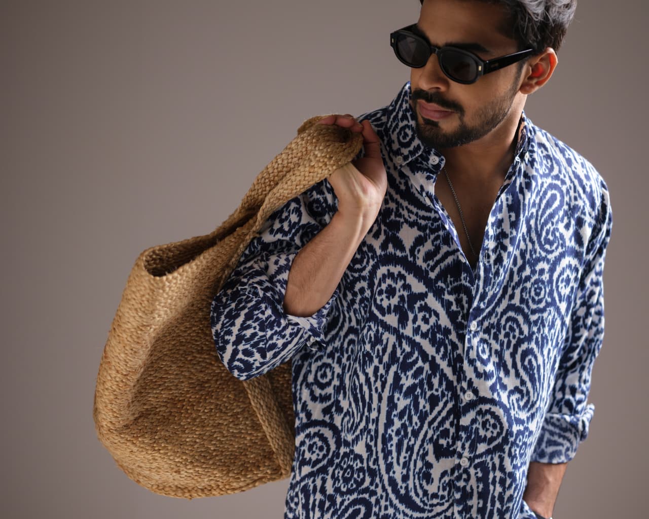 Men’s Sapphire Mosaic Patterned Shirt 252