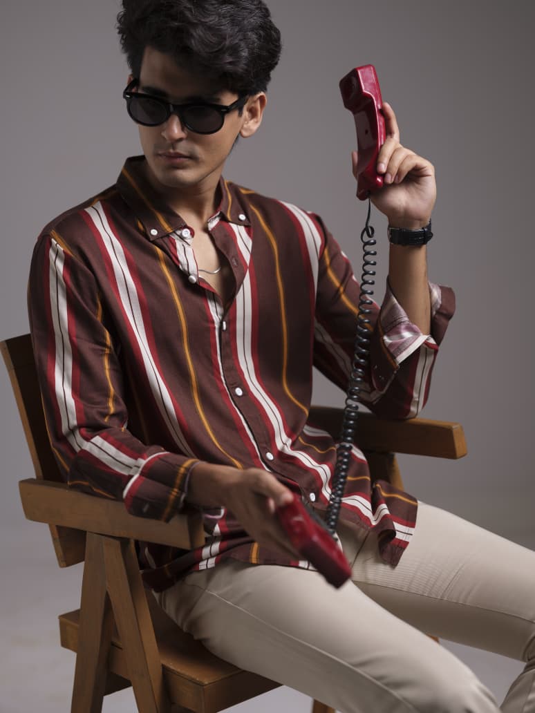 Men's Sedona Vertical Striped Shirt 256