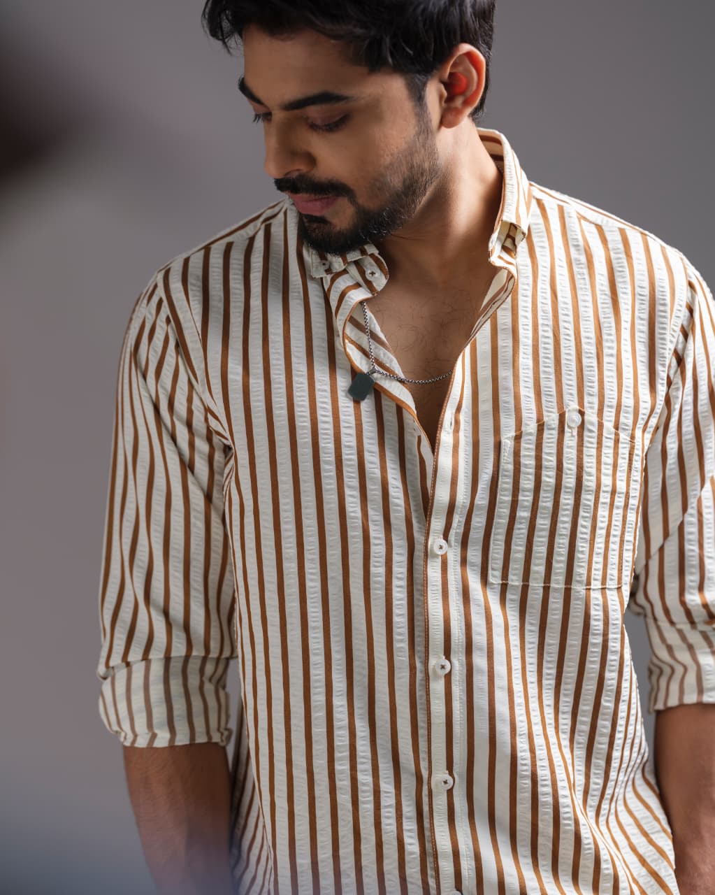 Mens casual stripe shirts 277