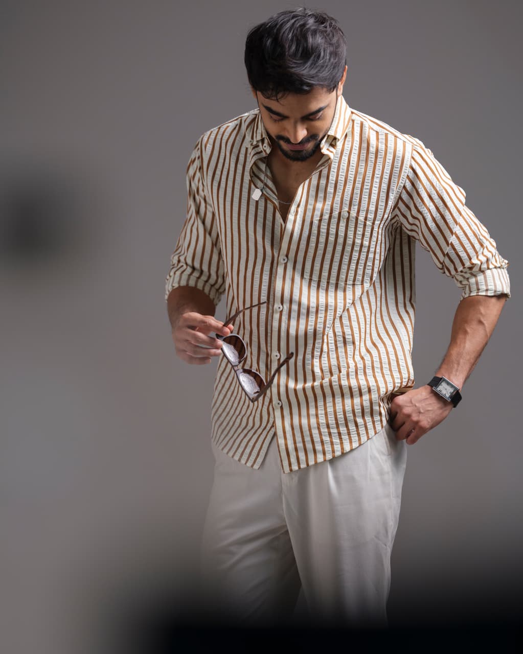 Mens casual stripe shirts 277