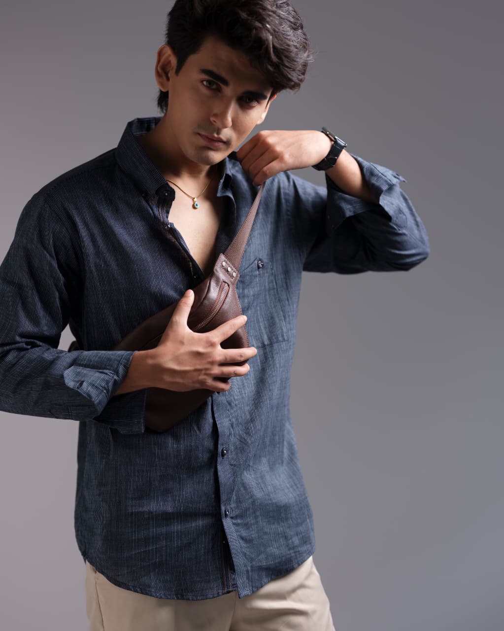 Mens pinstripe casual 266